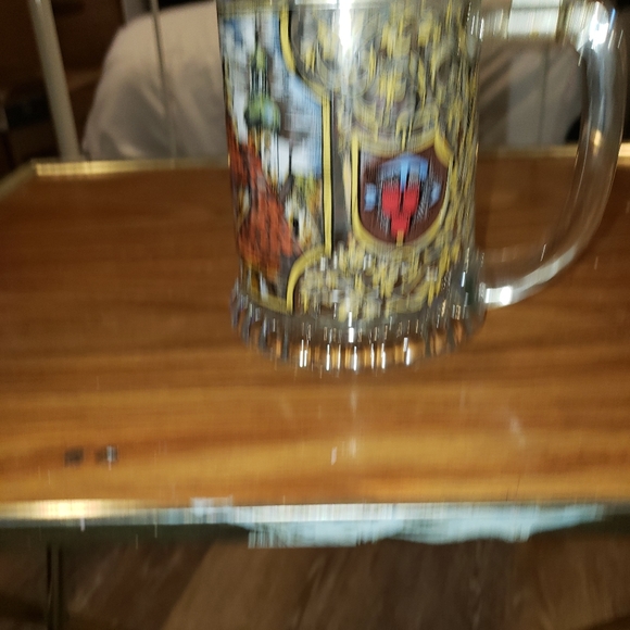 German Beer Mug with Pewter Lid - Picture 3 of 8